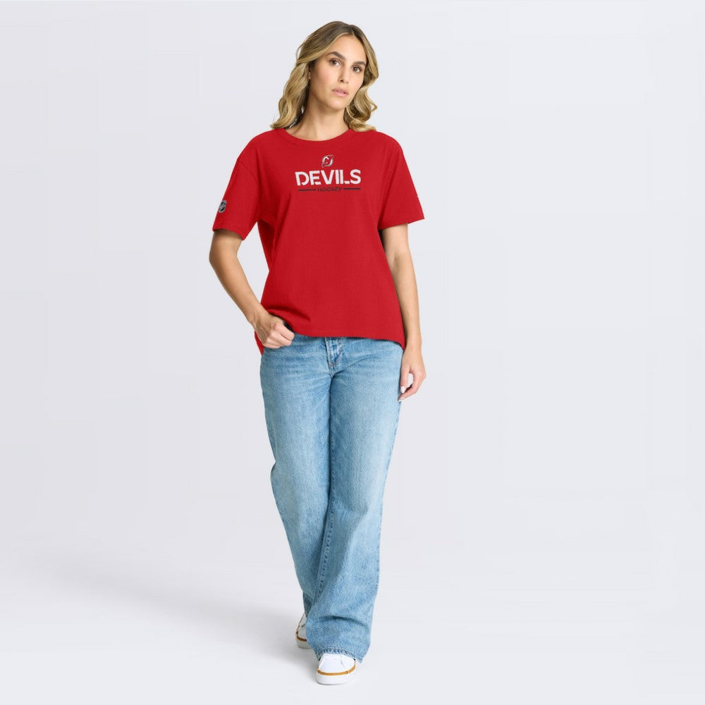 New Jersey Devils Fanatics Women's Authentic Pro Primary T-Shirt - Red | Fanatics online