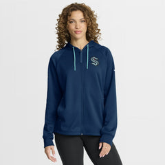 Seattle Kraken Fanatics Women's Authentic Pro Rink Raglan Full-Zip Hoodie - Deep Sea Blue | Fanatics sale