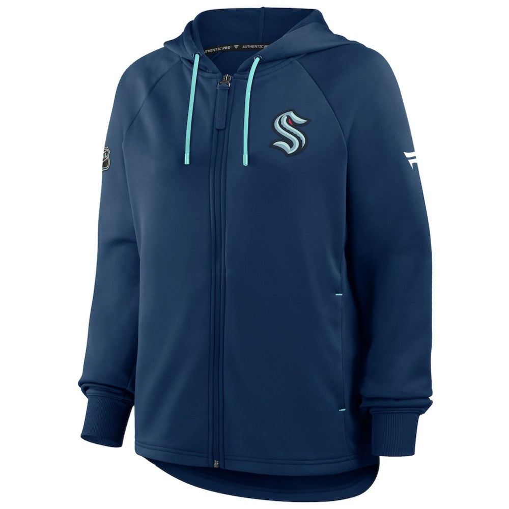 Seattle Kraken Fanatics Women's Authentic Pro Rink Raglan Full-Zip Hoodie - Deep Sea Blue | Fanatics sale