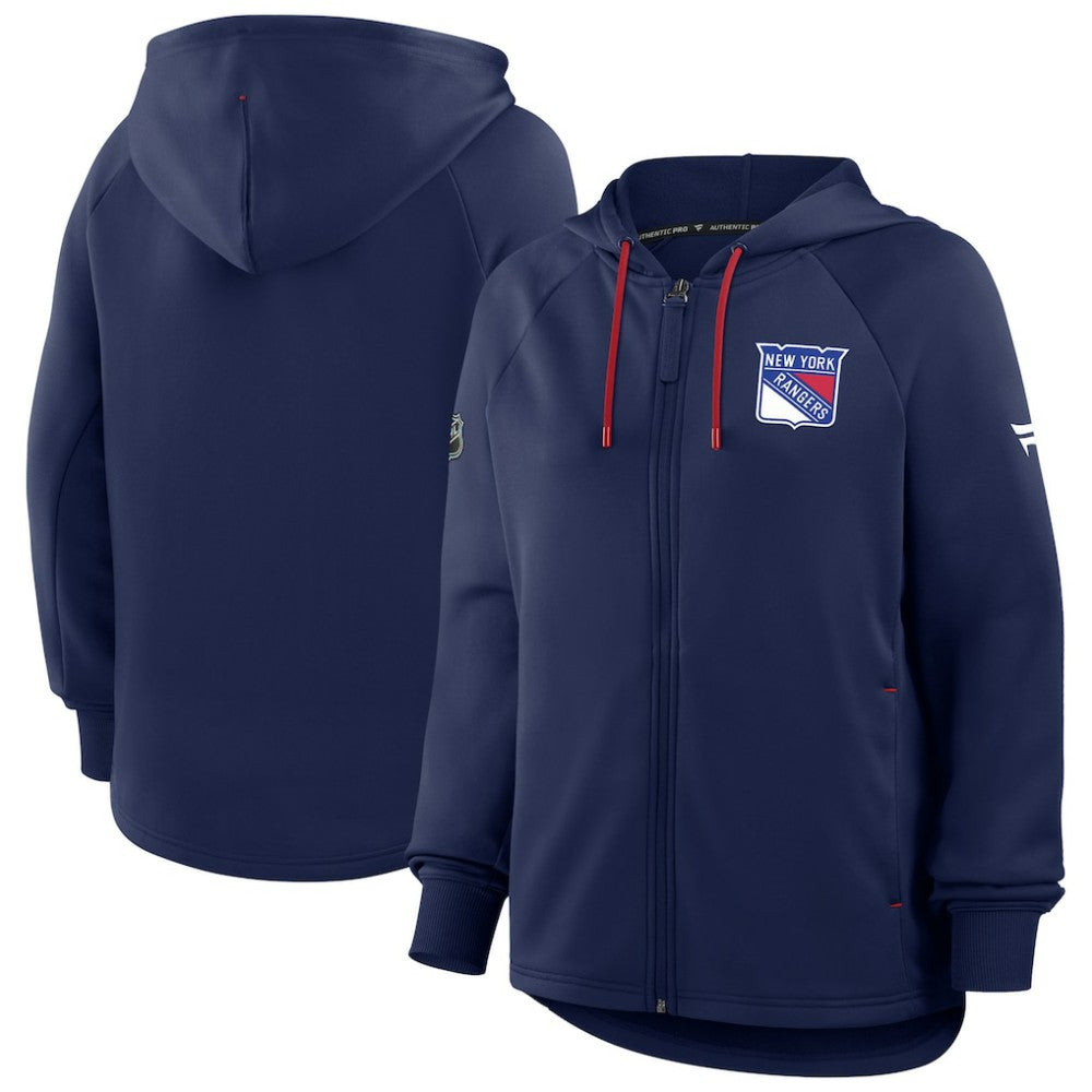 New York Rangers Fanatics Women's Authentic Pro Rink Raglan Full-Zip Hoodie - Navy | Fanatics on sale