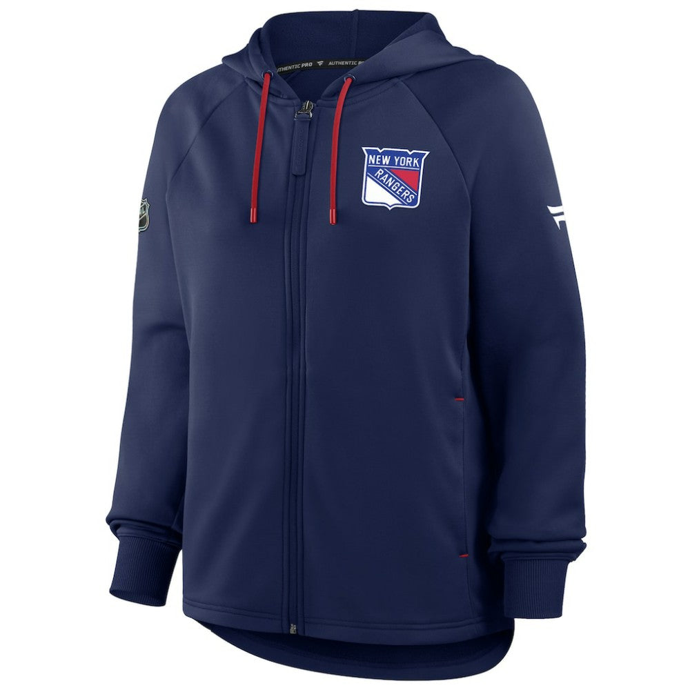 New York Rangers Fanatics Women's Authentic Pro Rink Raglan Full-Zip Hoodie - Navy | Fanatics on sale