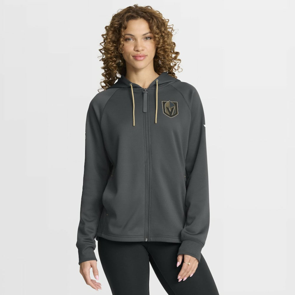 Vegas Golden Knights Fanatics Women's Authentic Pro Rink Raglan Full-Zip Hoodie - Black | Fanatics Clearance