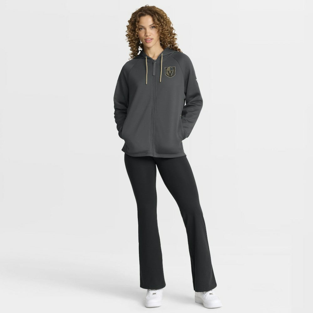 Vegas Golden Knights Fanatics Women's Authentic Pro Rink Raglan Full-Zip Hoodie - Black | Fanatics Clearance
