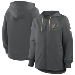 Vegas Golden Knights Fanatics Women's Authentic Pro Rink Raglan Full-Zip Hoodie - Black | Fanatics Clearance