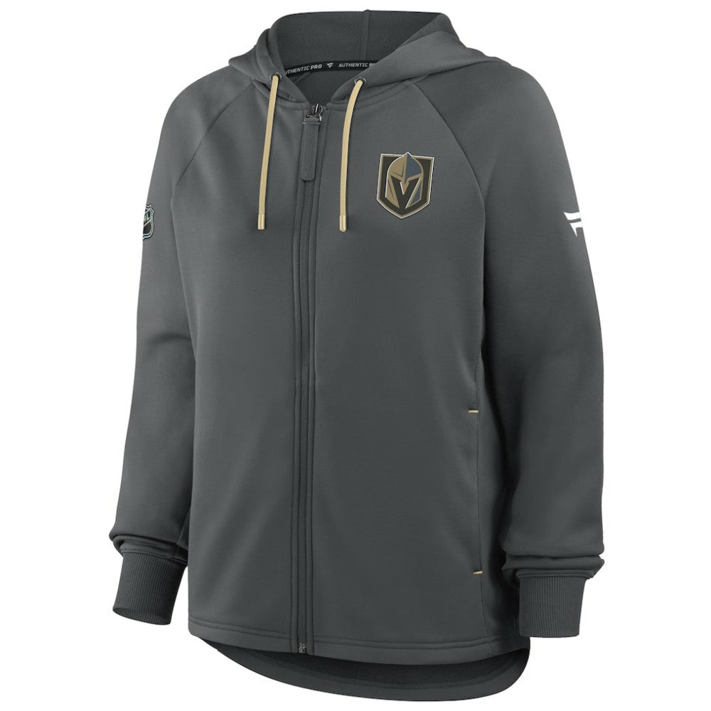 Vegas Golden Knights Fanatics Women's Authentic Pro Rink Raglan Full-Zip Hoodie - Black | Fanatics Clearance