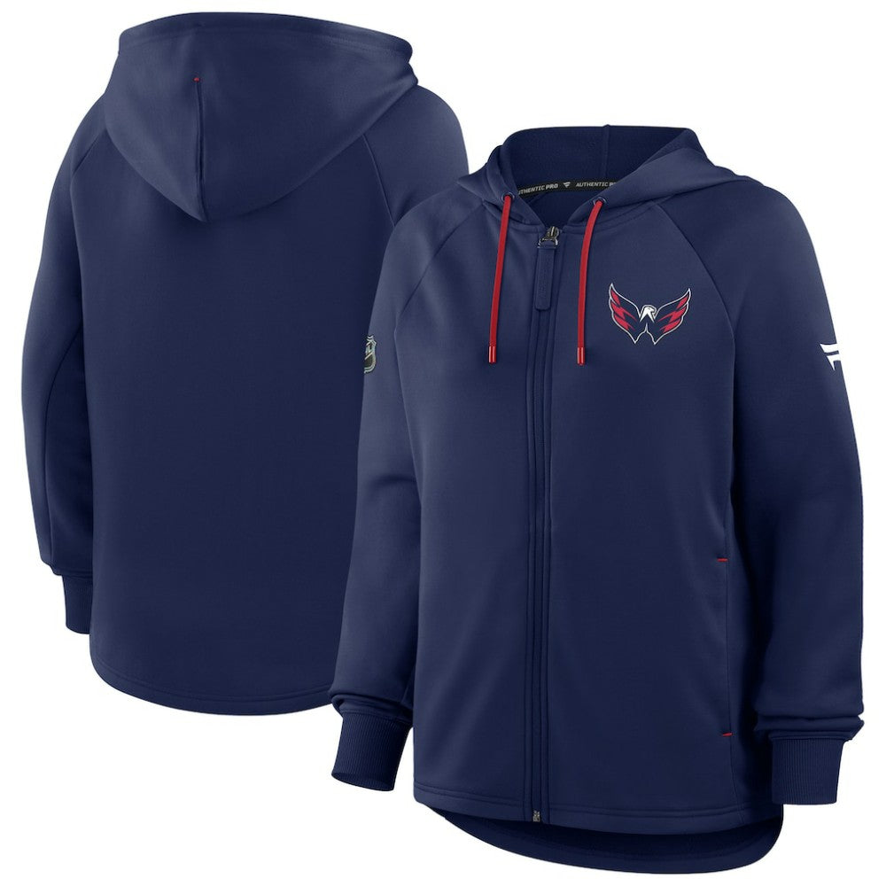 Washington Capitals Fanatics Women's Authentic Pro Rink Raglan Full-Zip Hoodie - Navy | Fanatics sale