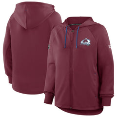 Colorado Avalanche Fanatics Women's Authentic Pro Rink Raglan Full-Zip Hoodie - Burgundy | Fanatics online