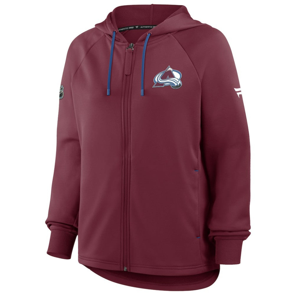 Colorado Avalanche Fanatics Women's Authentic Pro Rink Raglan Full-Zip Hoodie - Burgundy | Fanatics online
