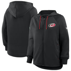 Carolina Hurricanes Fanatics Women's Authentic Pro Rink Raglan Full-Zip Hoodie - Black | Fanatics Clearance