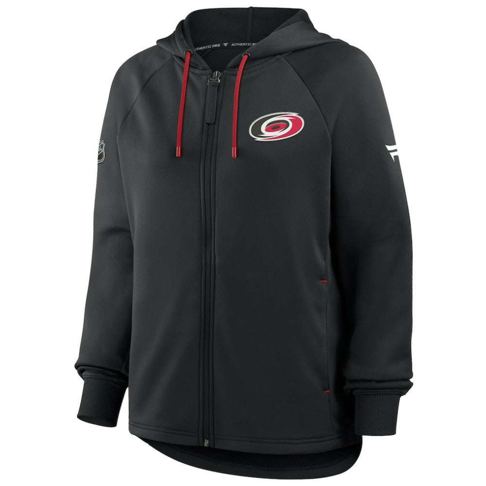 Carolina Hurricanes Fanatics Women's Authentic Pro Rink Raglan Full-Zip Hoodie - Black | Fanatics Clearance