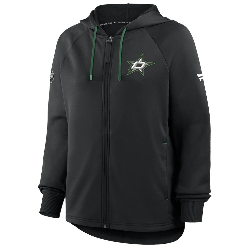 Dallas Stars Fanatics Women's Authentic Pro Rink Raglan Full-Zip Hoodie - Black | Fanatics Clearance