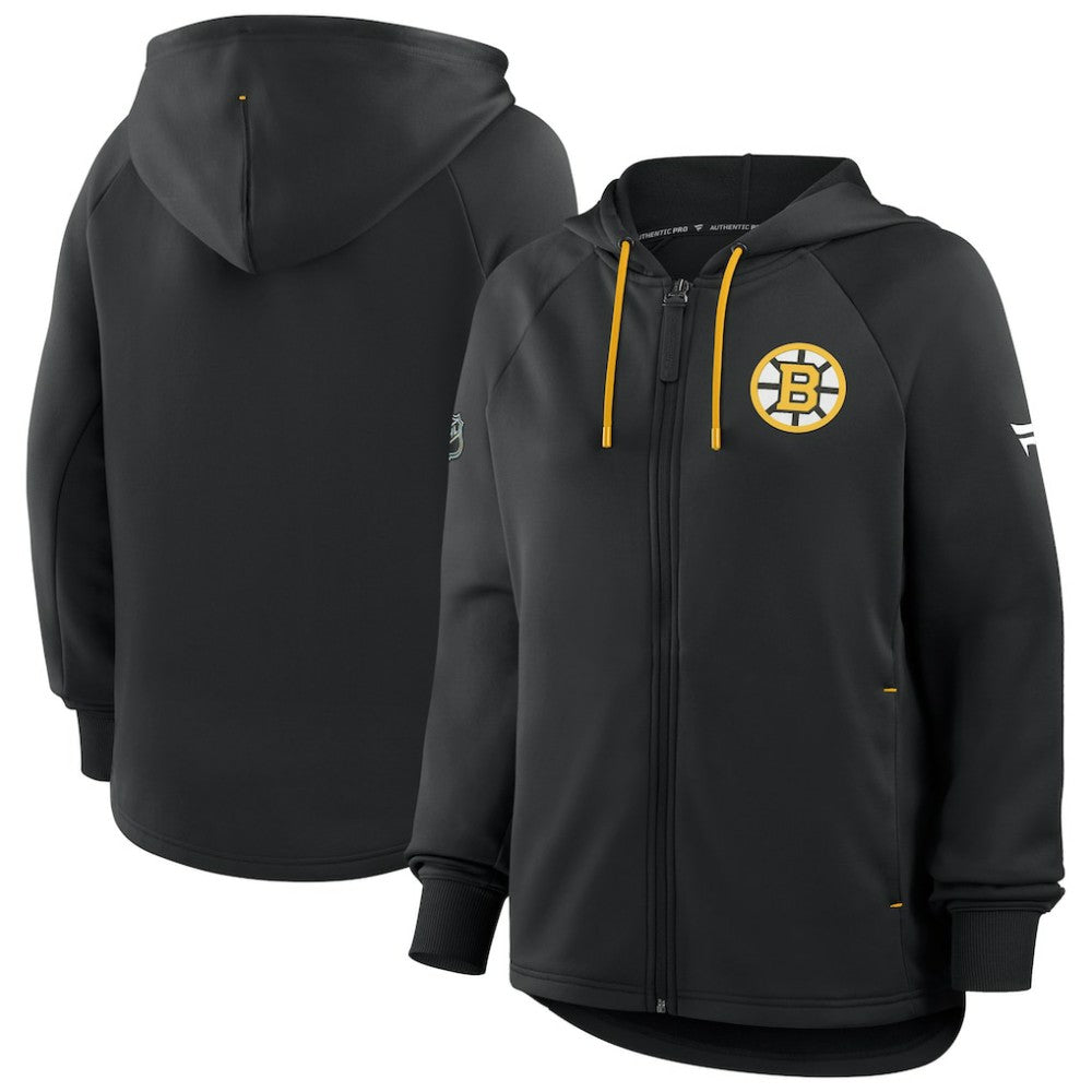 Boston Bruins Fanatics Women's Authentic Pro Rink Raglan Full-Zip Hoodie - Black | Fanatics sale