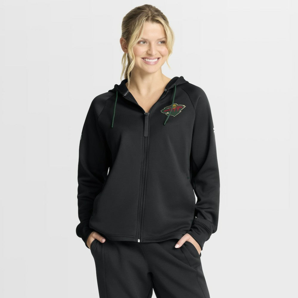 Minnesota Wild Fanatics Women's Authentic Pro Rink Raglan Full-Zip Hoodie - Black | Fanatics discount