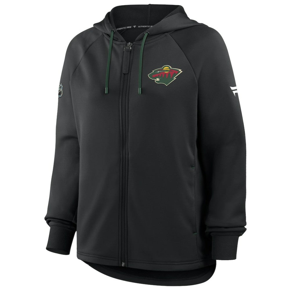 Minnesota Wild Fanatics Women's Authentic Pro Rink Raglan Full-Zip Hoodie - Black | Fanatics discount