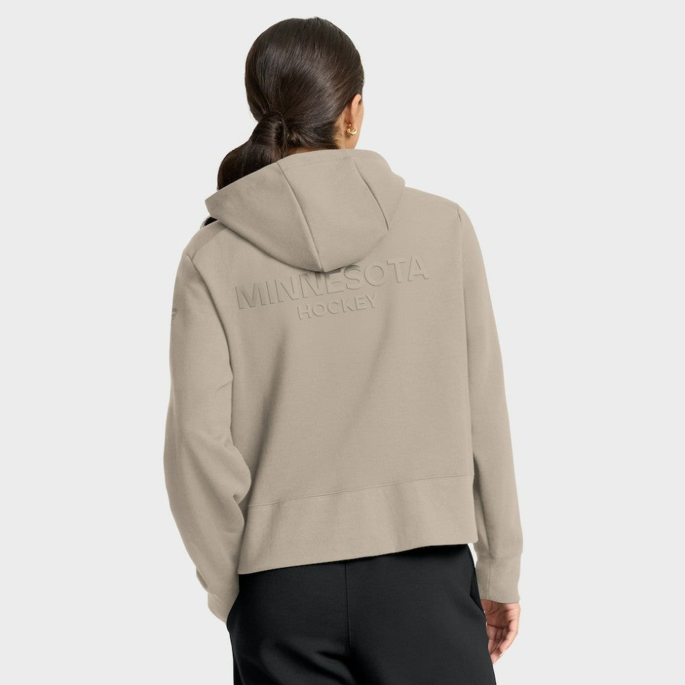 Minnesota Wild Fanatics Women's Authentic Pro Road Tri-Blend Quarter-Zip Hoodie - Tan | Fanatics discount