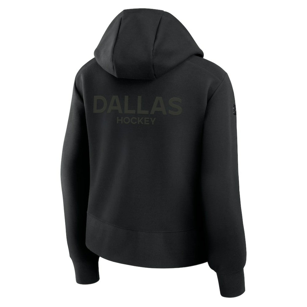 Dallas Stars Fanatics Women's Authentic Pro Road Tri-Blend Quarter-Zip Hoodie - Black | Fanatics sale