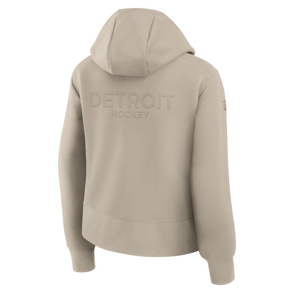 Detroit Red Wings Fanatics Women's Authentic Pro Road Tri-Blend Quarter-Zip Hoodie - Tan | Fanatics on sale
