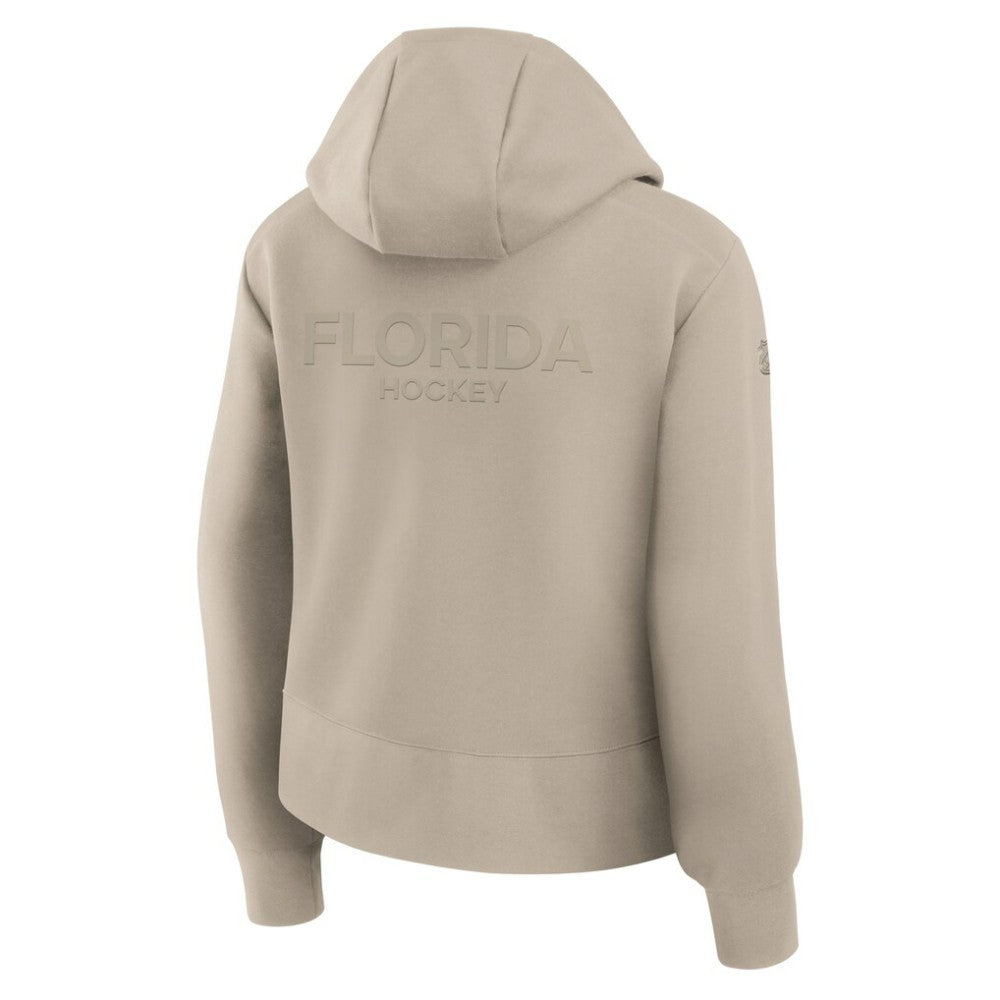 Florida Panthers Fanatics Women's Authentic Pro Road Tri-Blend Quarter-Zip Hoodie - Tan | Fanatics Clearance