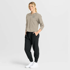 Boston Bruins Fanatics Women's Authentic Pro Road Tri-Blend Quarter-Zip Hoodie - Tan | Fanatics Lifestyle