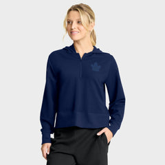 Toronto Maple Leafs Fanatics Women's Authentic Pro Road Tri-Blend Quarter-Zip Hoodie - Navy | Fanatics sale