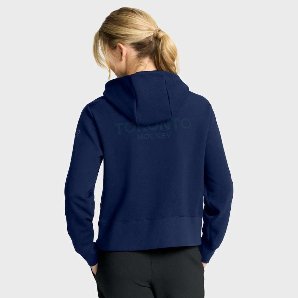 Toronto Maple Leafs Fanatics Women's Authentic Pro Road Tri-Blend Quarter-Zip Hoodie - Navy | Fanatics sale