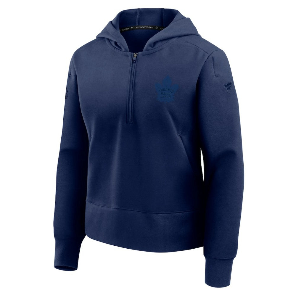 Toronto Maple Leafs Fanatics Women's Authentic Pro Road Tri-Blend Quarter-Zip Hoodie - Navy | Fanatics sale