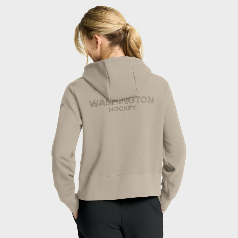 Washington Capitals Fanatics Women's Authentic Pro Road Tri-Blend Quarter-Zip Hoodie - Tan | Fanatics sale