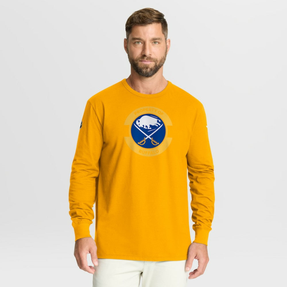 Buffalo Sabres Fanatics Authentic Pro Property Of Practice Long Sleeve T-Shirt - Gold | Fanatics Clearance