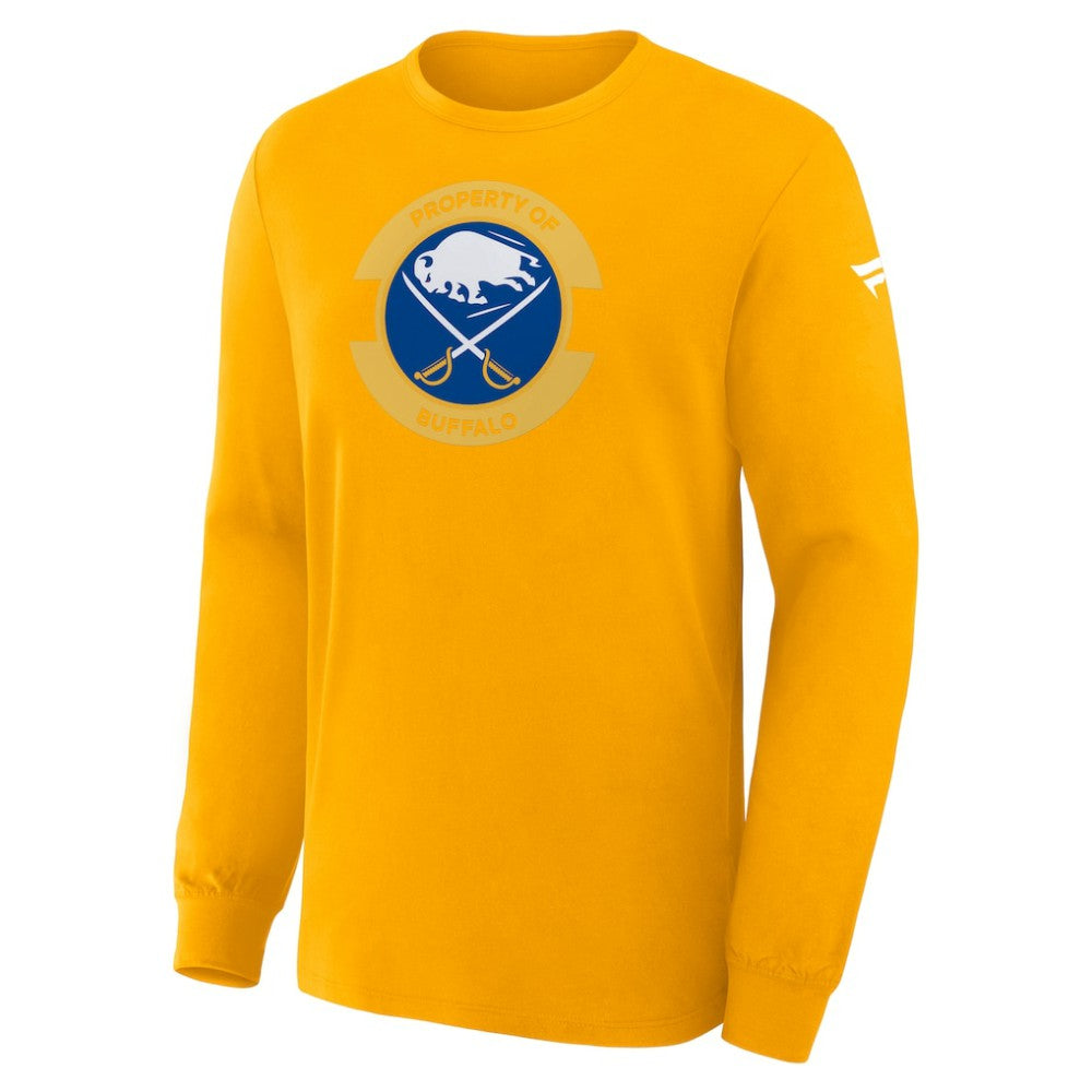 Buffalo Sabres Fanatics Authentic Pro Property Of Practice Long Sleeve T-Shirt - Gold | Fanatics Clearance