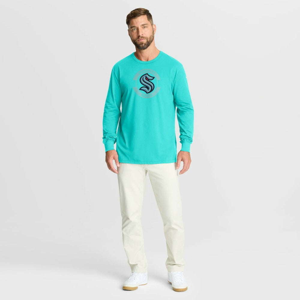 Seattle Kraken Fanatics Authentic Pro Property Of Practice Long Sleeve T-Shirt - Light Blue | Fanatics Lifestyle