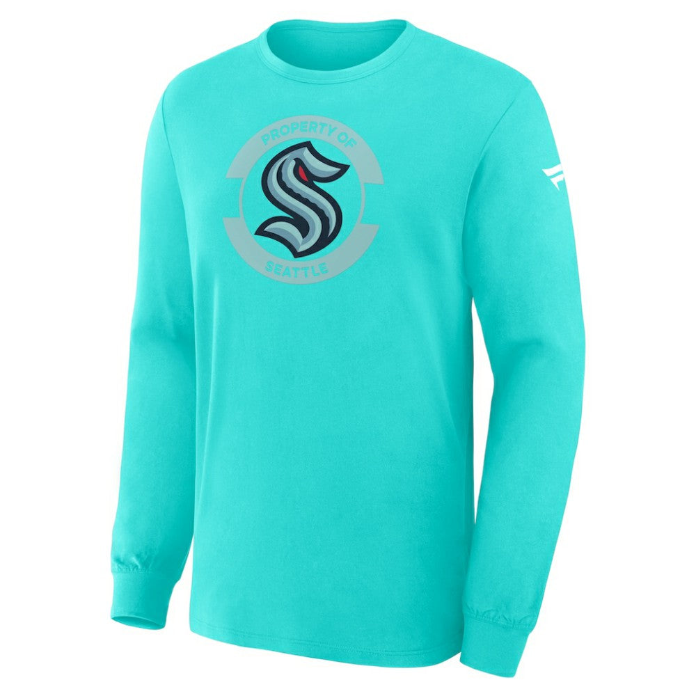 Seattle Kraken Fanatics Authentic Pro Property Of Practice Long Sleeve T-Shirt - Light Blue | Fanatics Lifestyle