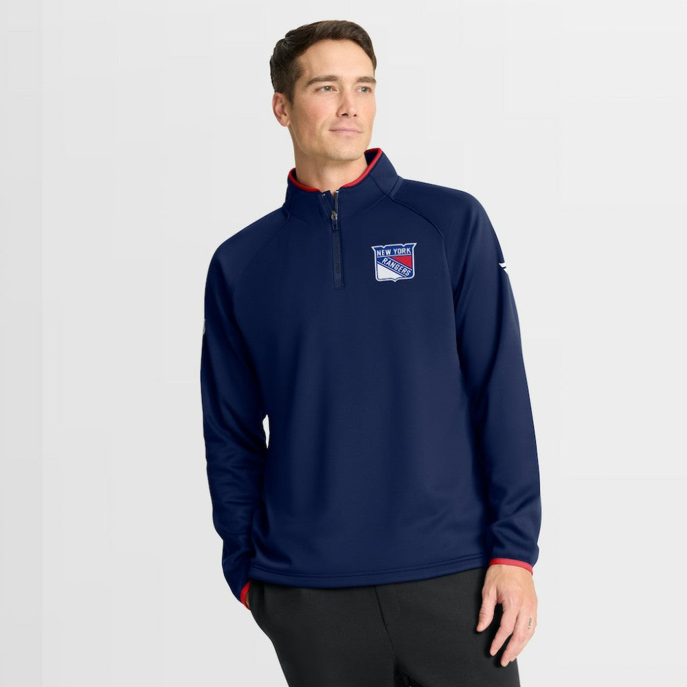 New York Rangers Fanatics Authentic Pro Rink Raglan Quarter-Zip Pullover - Navy | Fanatics on sale