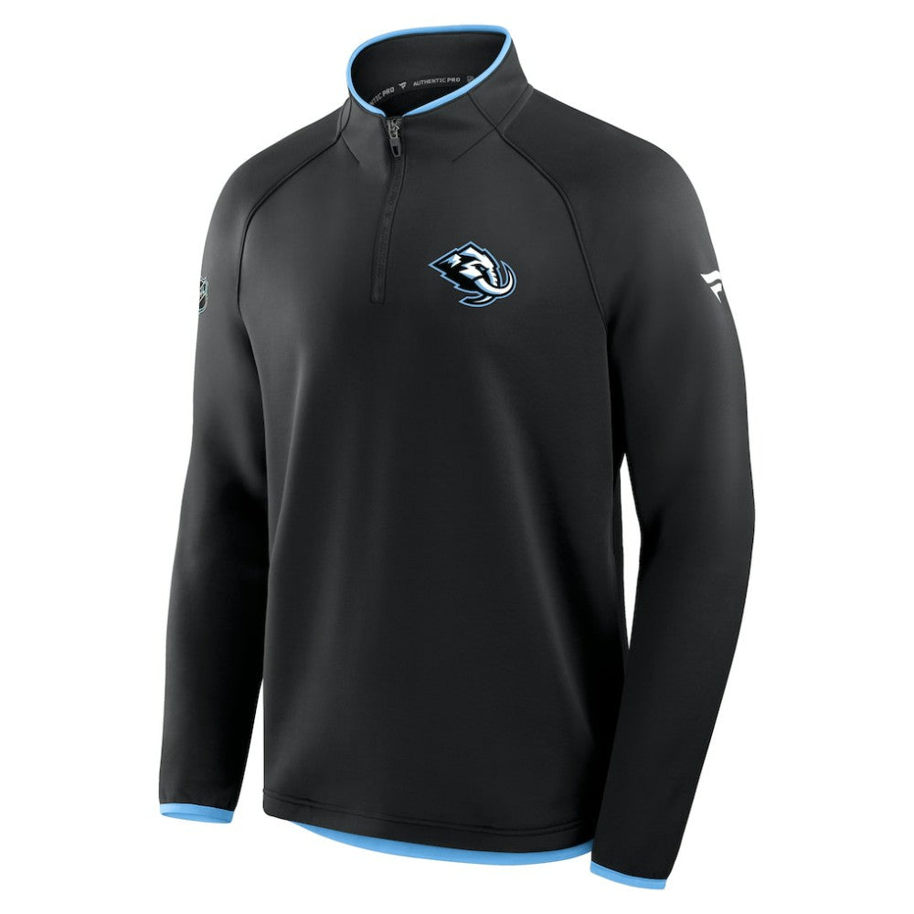 Utah Mammoth Fanatics Authentic Pro Rink Raglan Quarter-Zip Pullover - Black | Fanatics Clearance