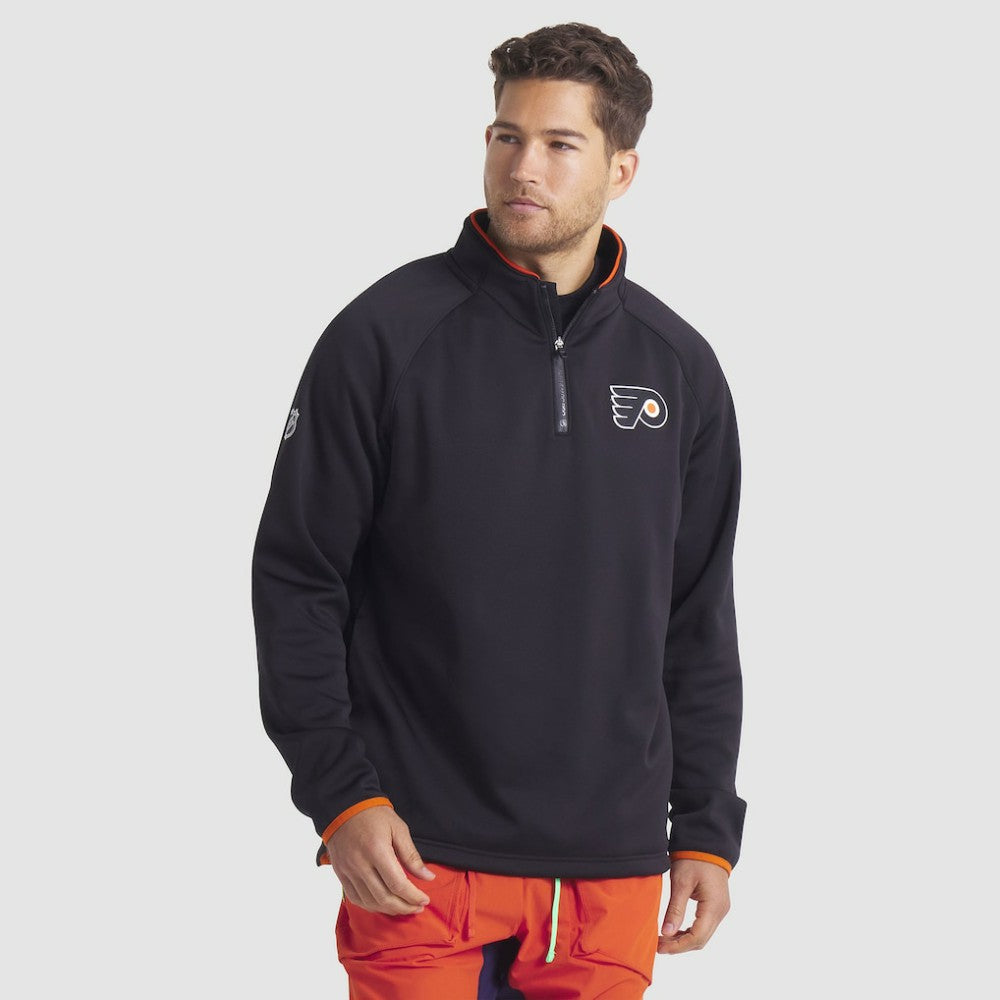 Philadelphia Flyers Fanatics Authentic Pro Rink Raglan Quarter-Zip Pullover - Black | Fanatics sale
