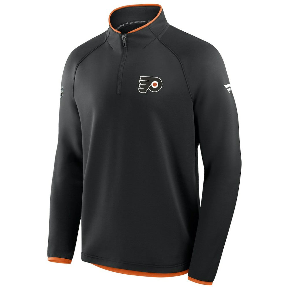 Philadelphia Flyers Fanatics Authentic Pro Rink Raglan Quarter-Zip Pullover - Black | Fanatics sale