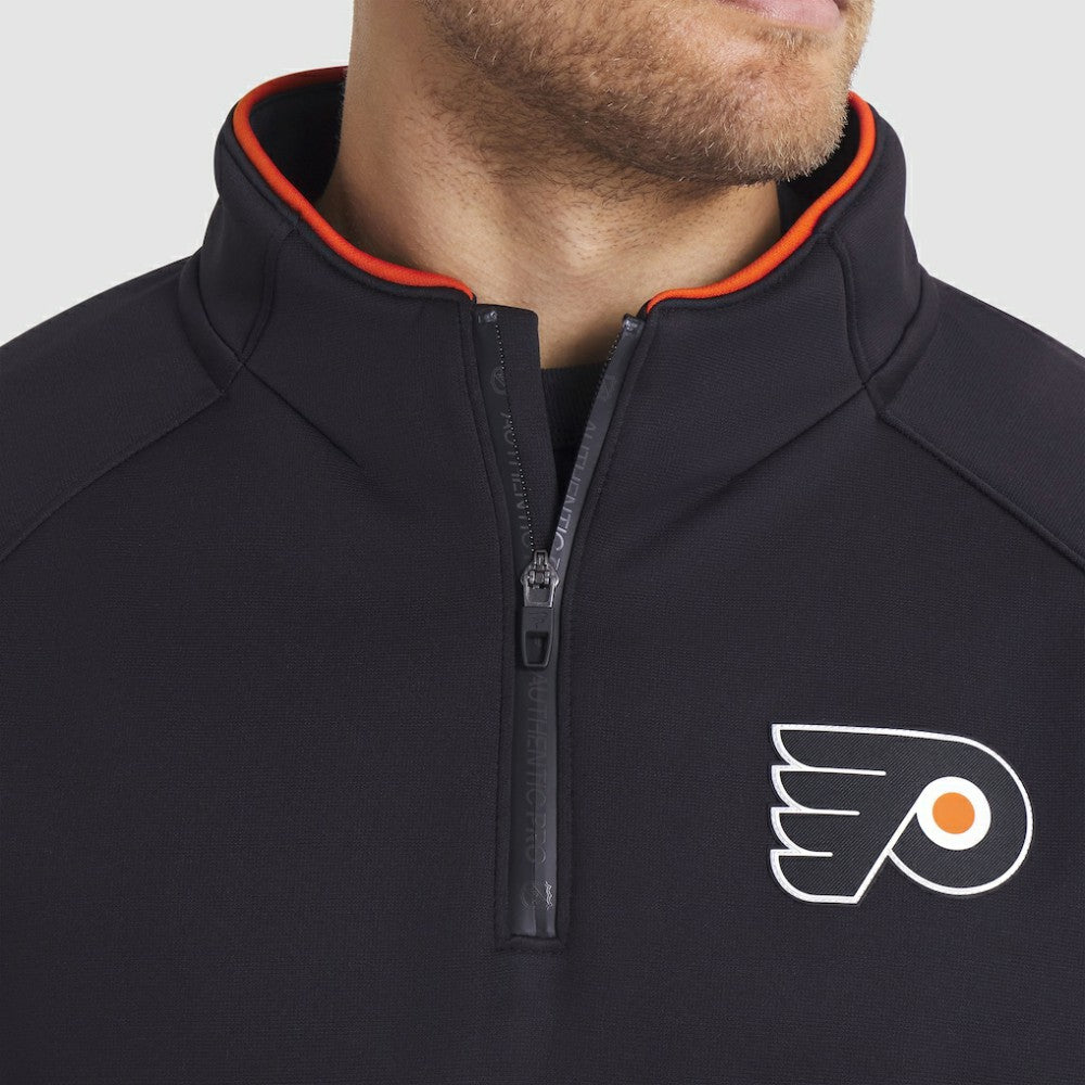 Philadelphia Flyers Fanatics Authentic Pro Rink Raglan Quarter-Zip Pullover - Black | Fanatics sale