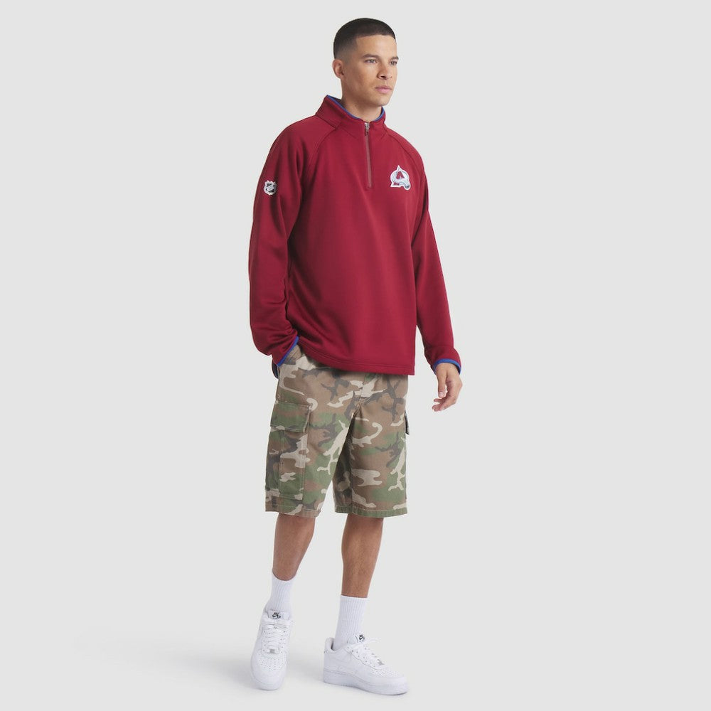 Colorado Avalanche Fanatics Authentic Pro Rink Raglan Quarter-Zip Pullover - Burgundy | Fanatics Lifestyle
