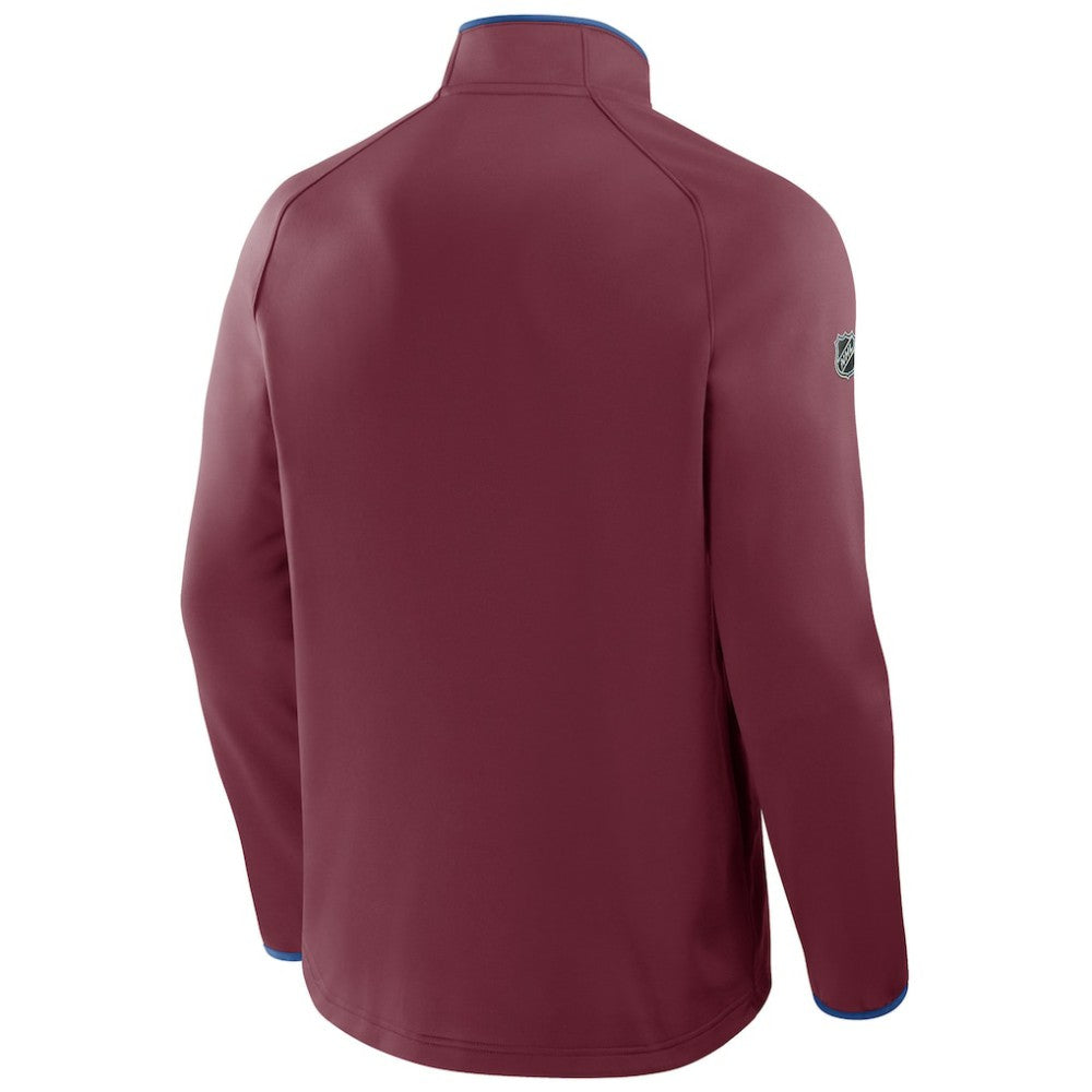 Colorado Avalanche Fanatics Authentic Pro Rink Raglan Quarter-Zip Pullover - Burgundy | Fanatics Lifestyle