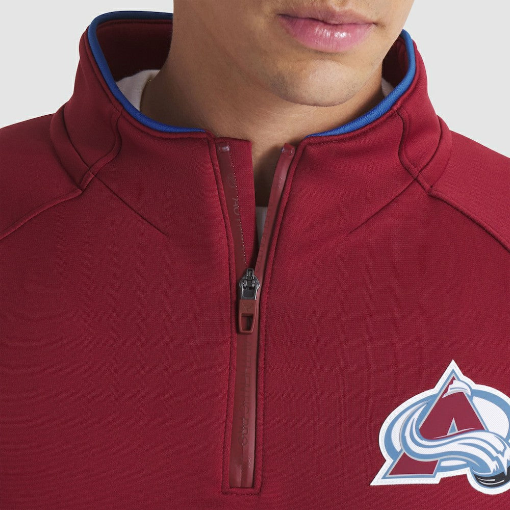 Colorado Avalanche Fanatics Authentic Pro Rink Raglan Quarter-Zip Pullover - Burgundy | Fanatics Lifestyle