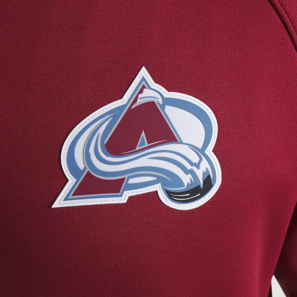 Colorado Avalanche Fanatics Authentic Pro Rink Raglan Quarter-Zip Pullover - Burgundy | Fanatics Lifestyle