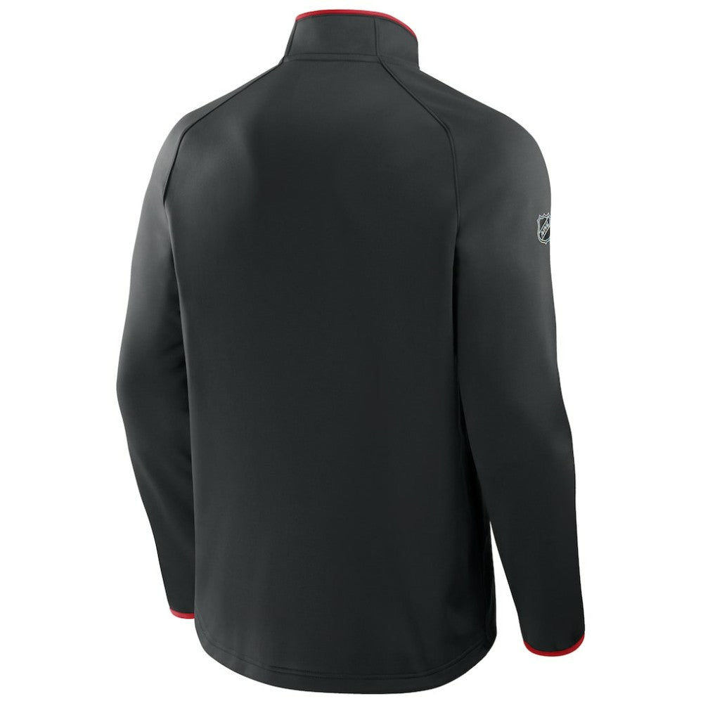Chicago Blackhawks Fanatics Authentic Pro Rink Raglan Quarter-Zip Pullover - Black | Fanatics on sale