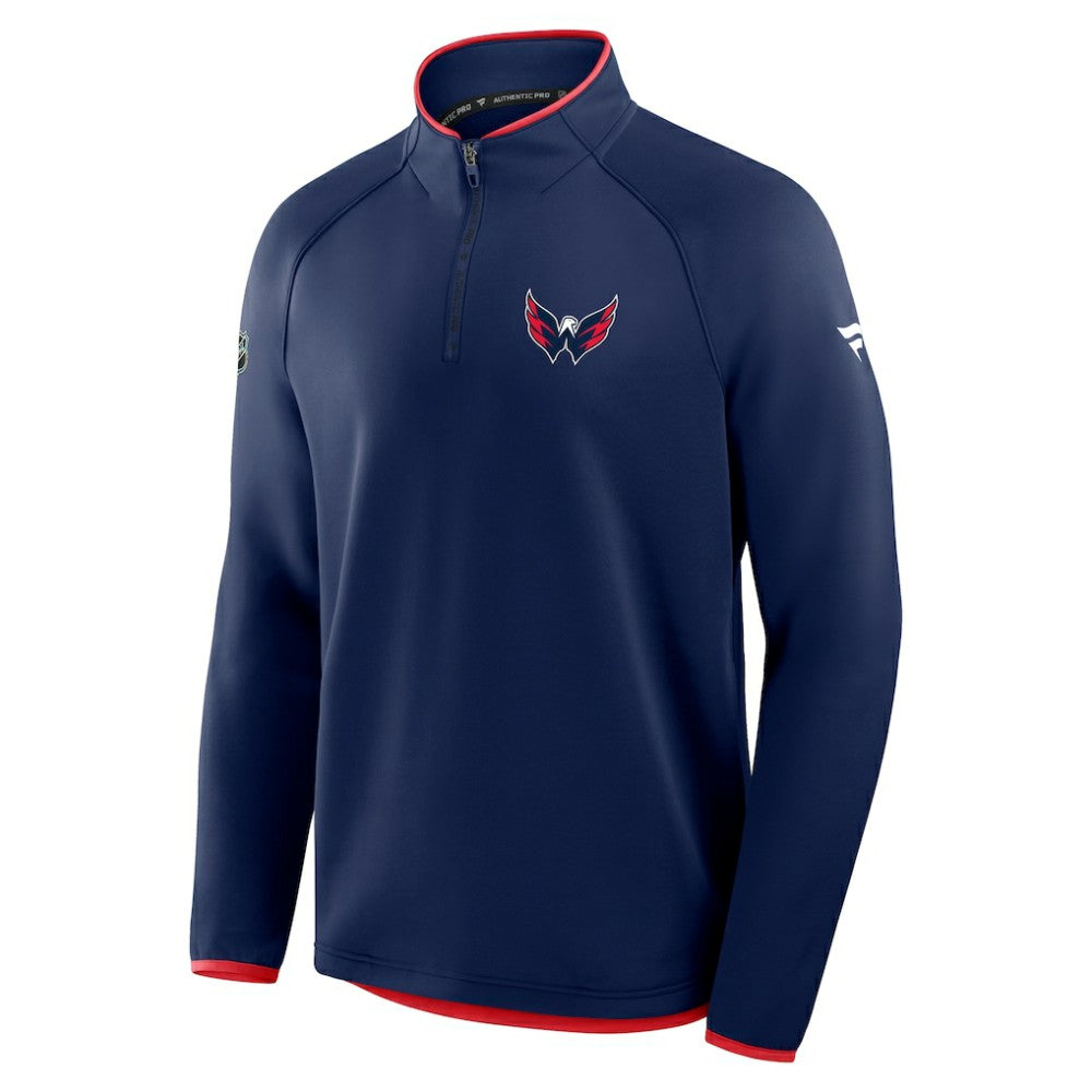 Washington Capitals Fanatics Authentic Pro Rink Raglan Quarter-Zip Pullover - Navy | Fanatics discount