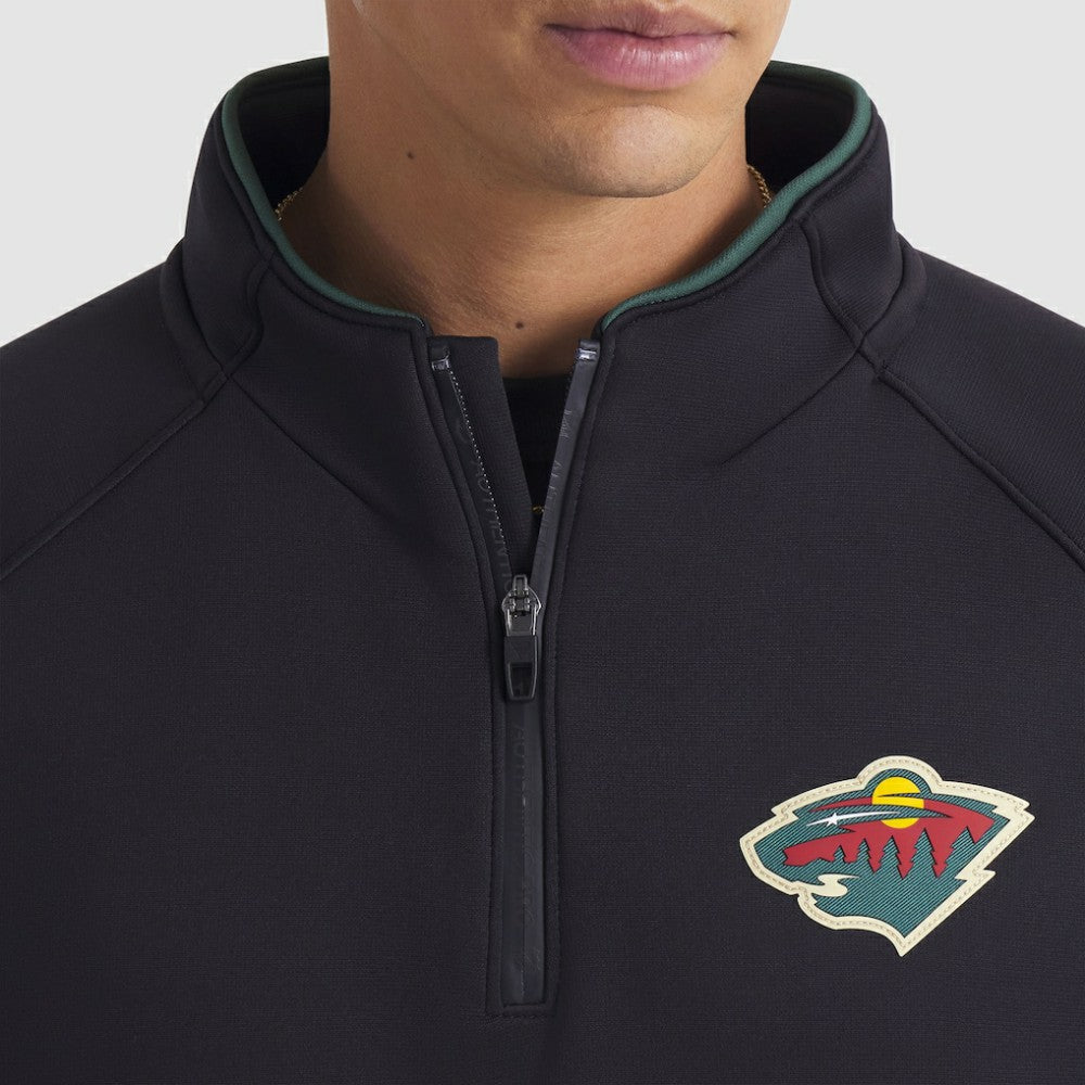 Minnesota Wild Fanatics Authentic Pro Rink Raglan Quarter-Zip Pullover - Black | Fanatics sale