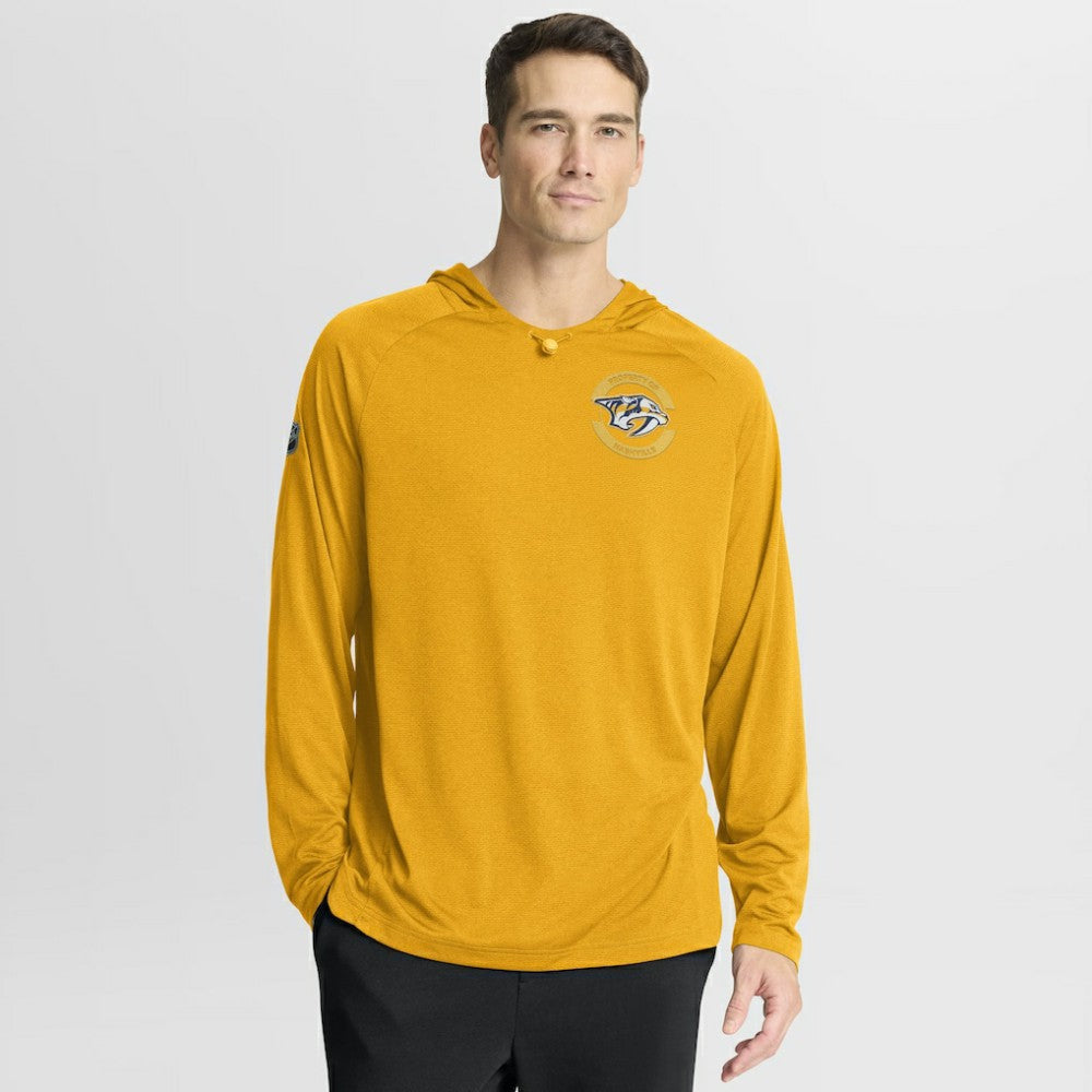 Nashville Predators Fanatics Authentic Pro Rink Hoodie - Gold | Fanatics Lifestyle