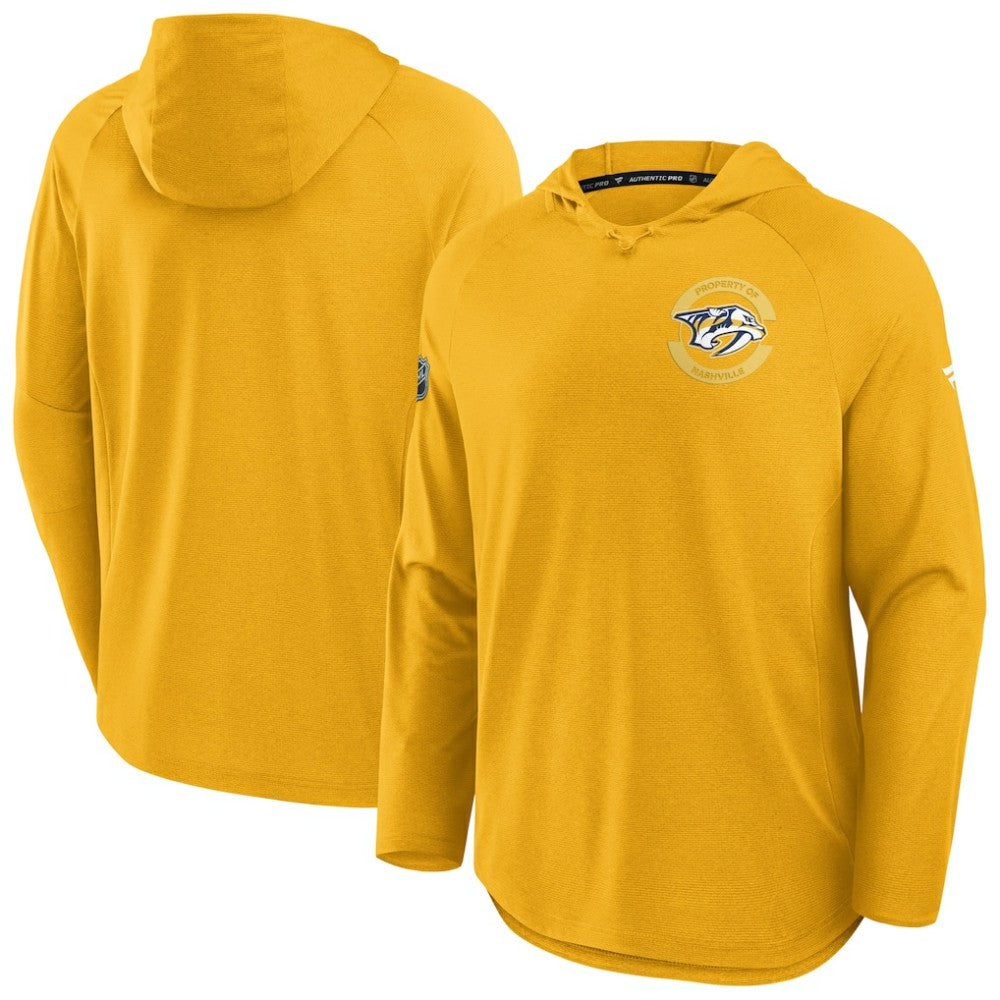 Nashville Predators Fanatics Authentic Pro Rink Hoodie - Gold | Fanatics Lifestyle