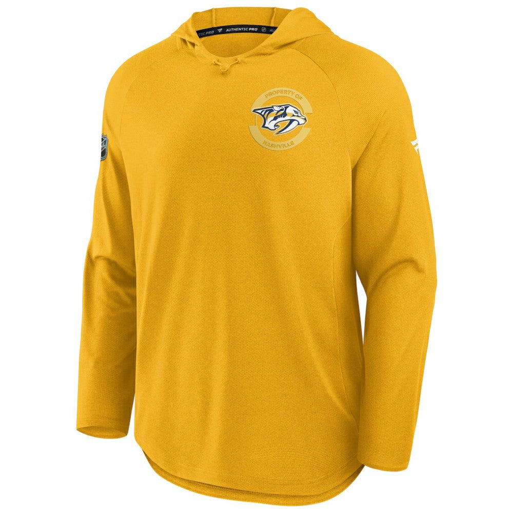 Nashville Predators Fanatics Authentic Pro Rink Hoodie - Gold | Fanatics Lifestyle