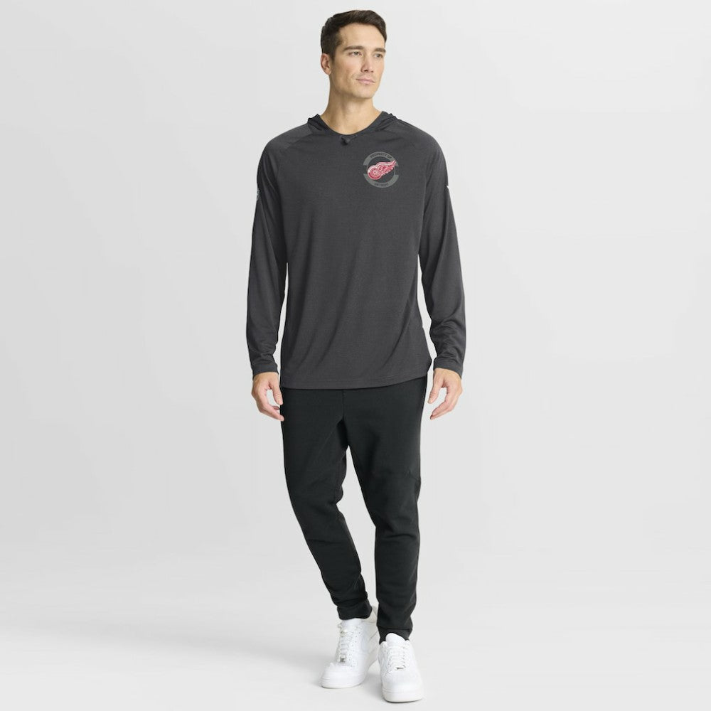 Detroit Red Wings Fanatics Authentic Pro Rink Hoodie - Charcoal | Fanatics sale