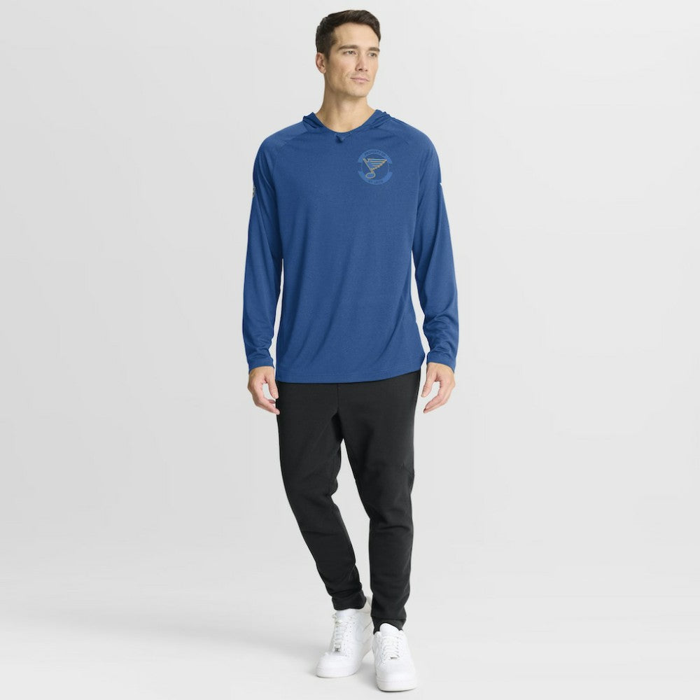 St. Louis Blues Fanatics Authentic Pro Rink Hoodie - Heather Blue | Fanatics sale