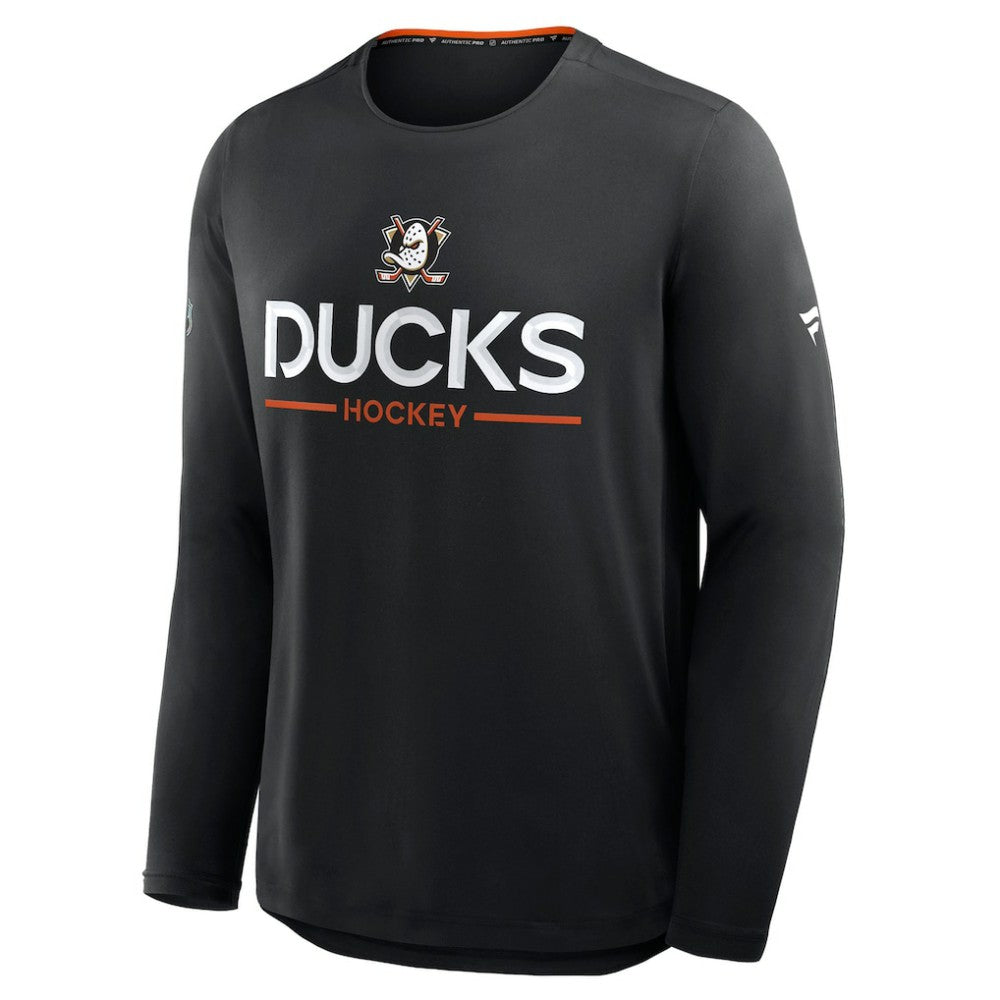 Anaheim Ducks Fanatics Authentic Pro Rink Tech Long Sleeve T-Shirt - Black | Fanatics online