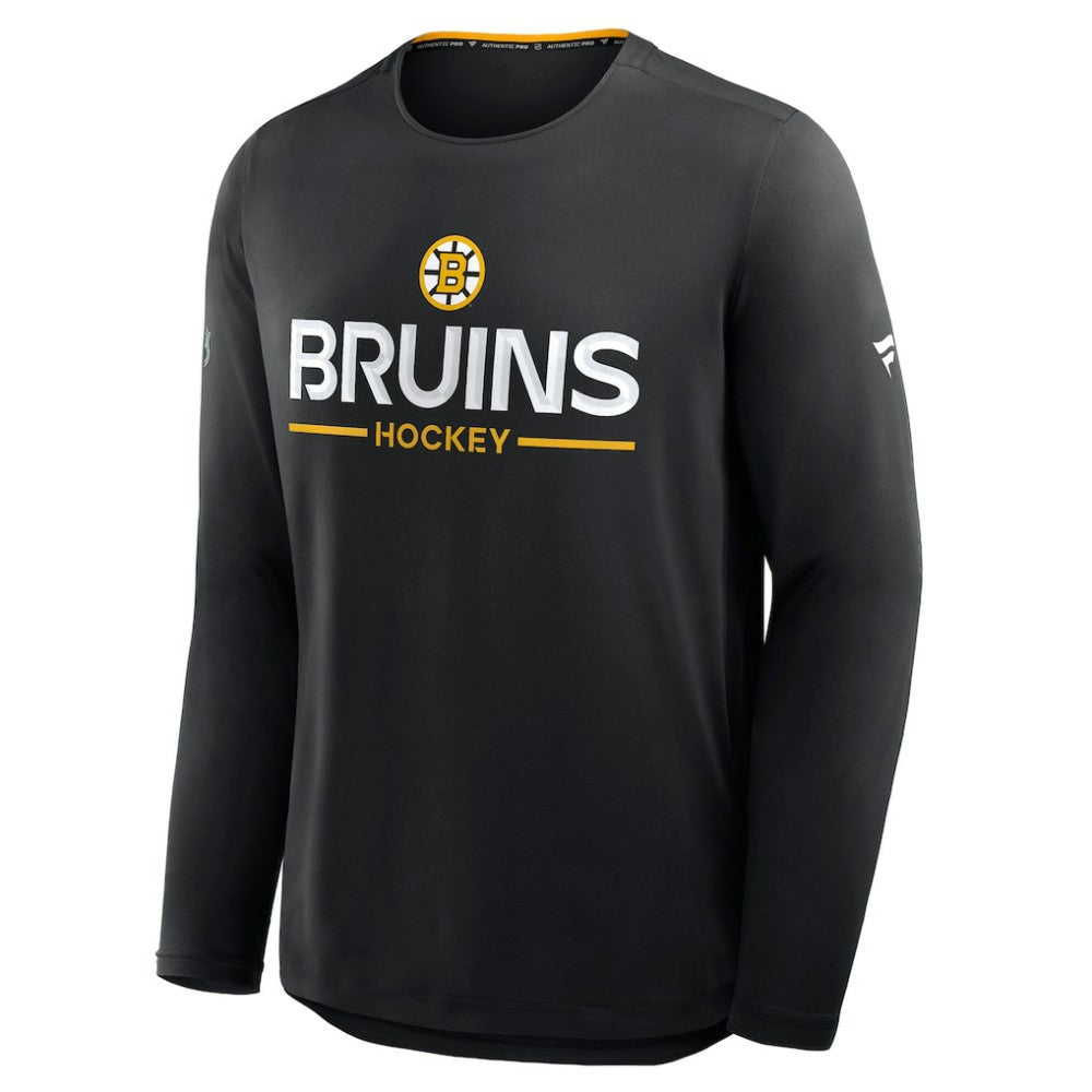 Boston Bruins Fanatics Authentic Pro Rink Tech Long Sleeve T-Shirt - Black | Fanatics Lifestyle